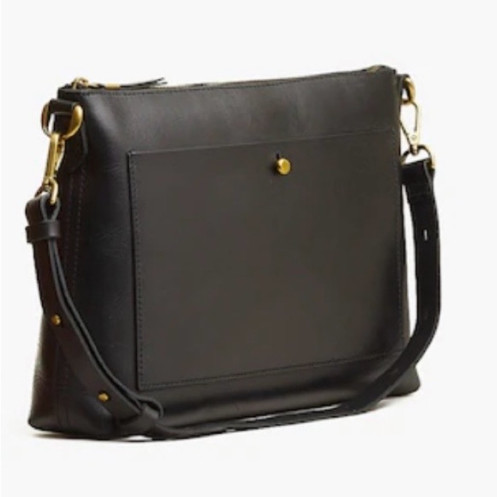 Madewell Black Leather Crossbody Bag with Gold Hardware - Picture 2 of 13